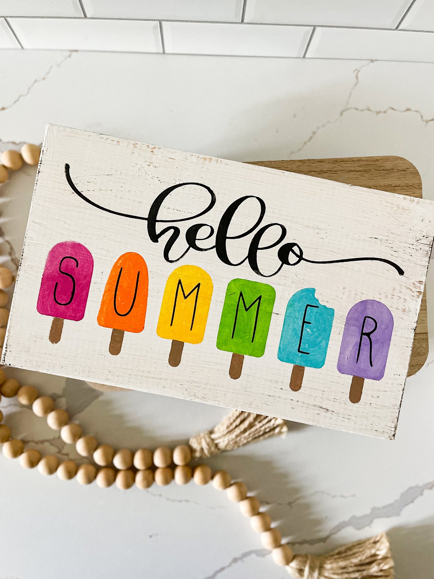 Hello Summer Wood Sign