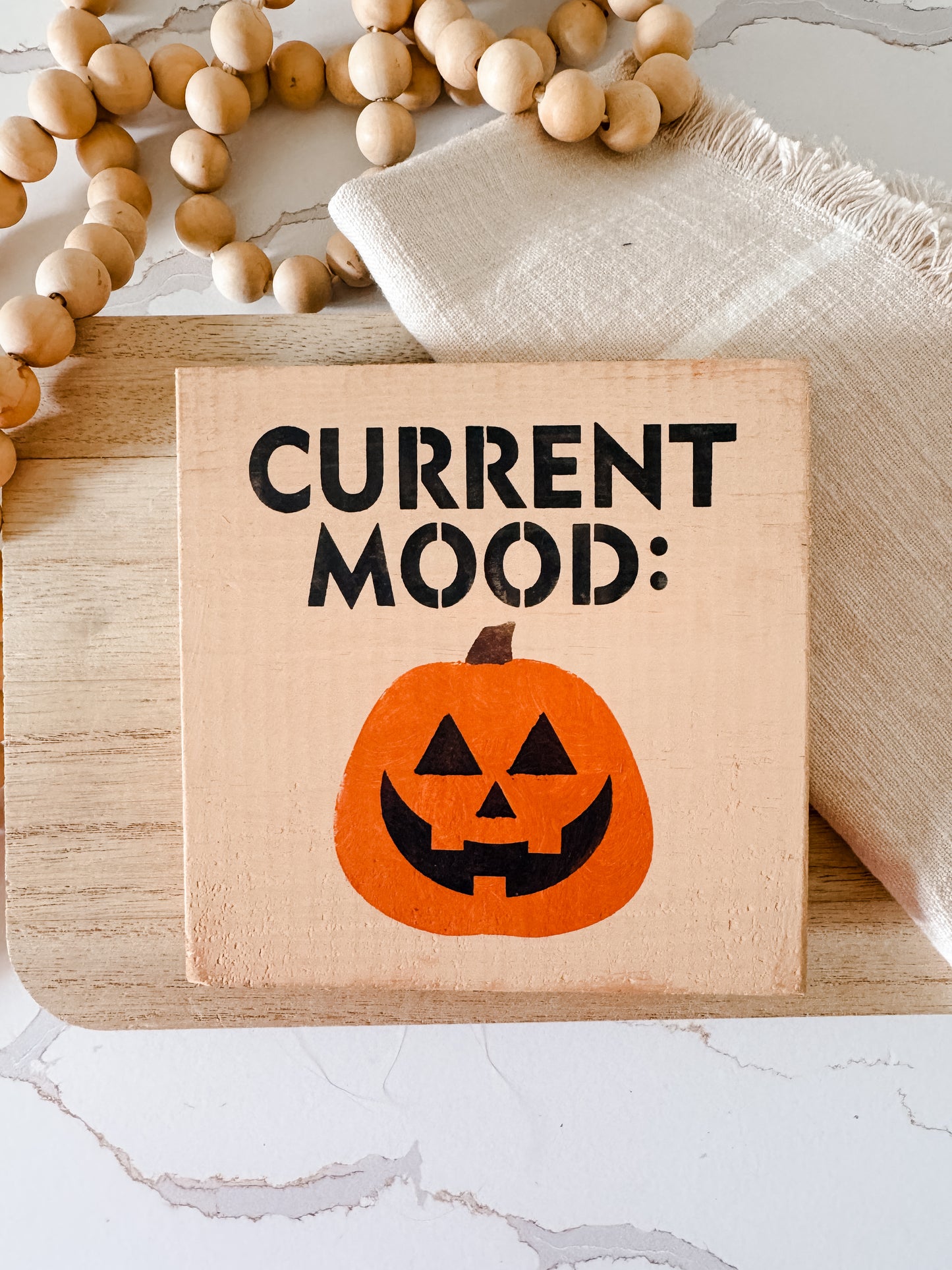 Current Mood Pumpkin Sign