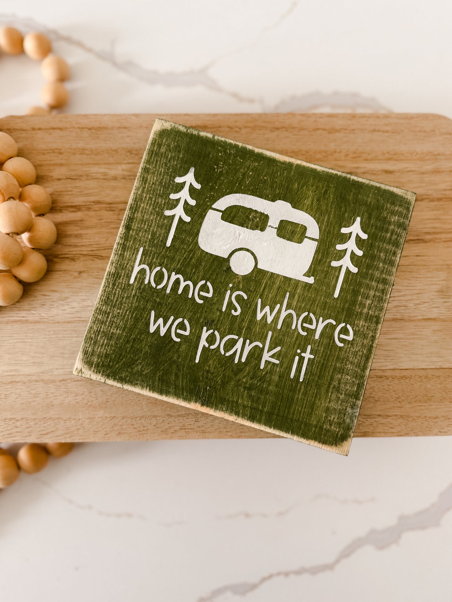 Home Is Where We Park It Wood Sign