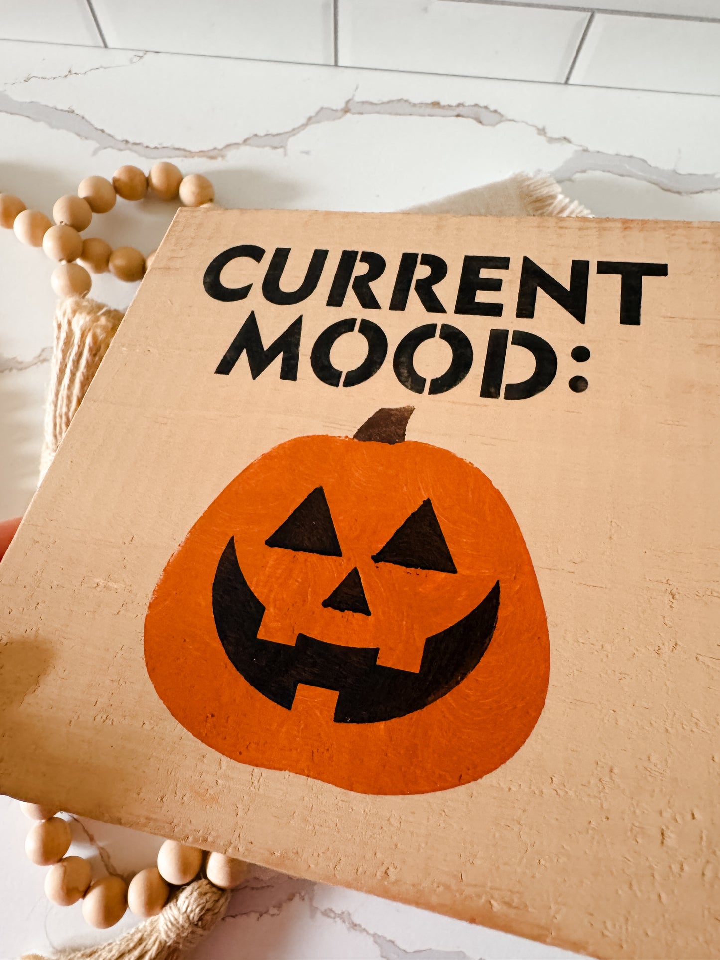 Current Mood Pumpkin Sign