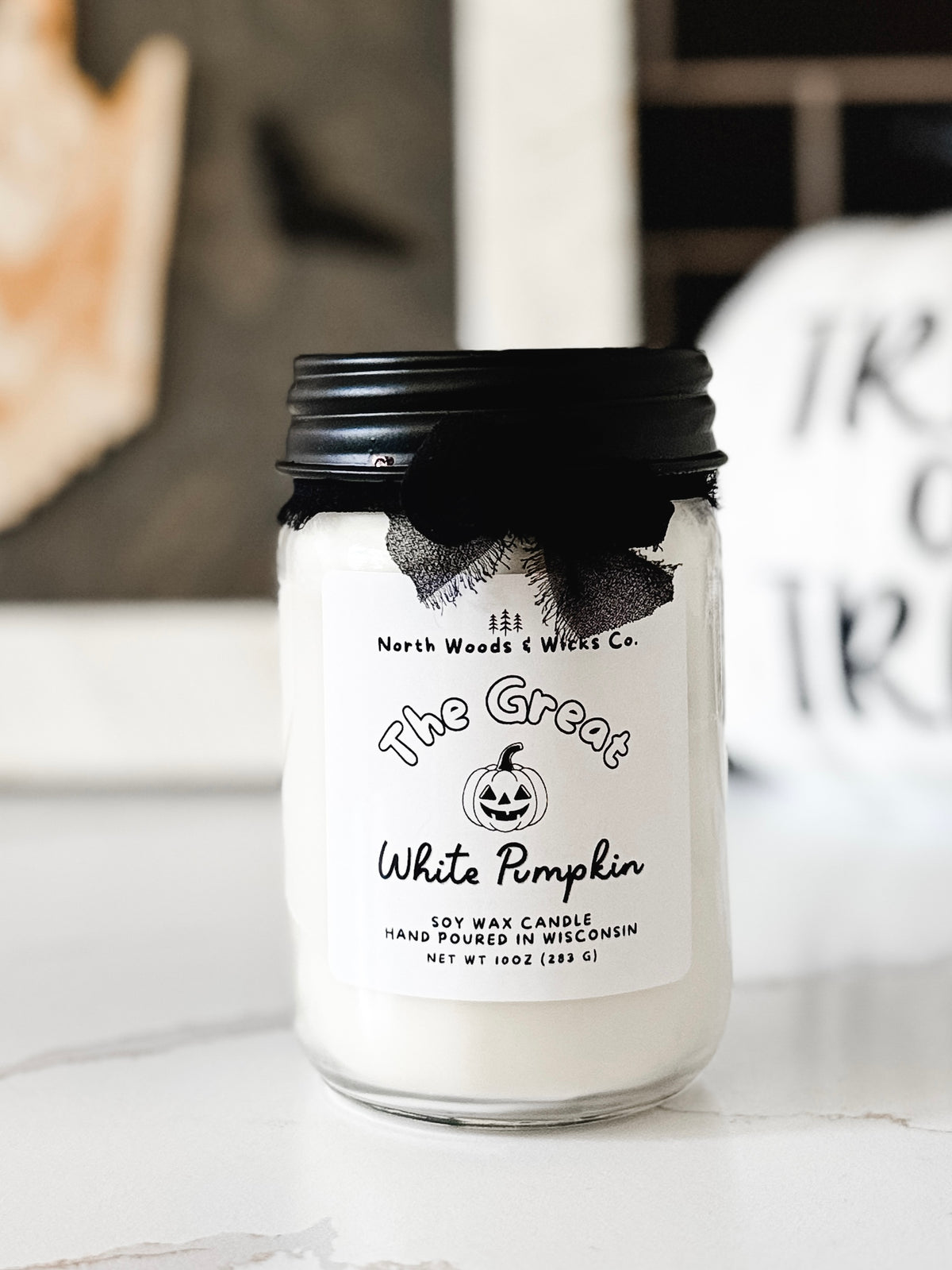 The Great White Pumpkin Mason Jar