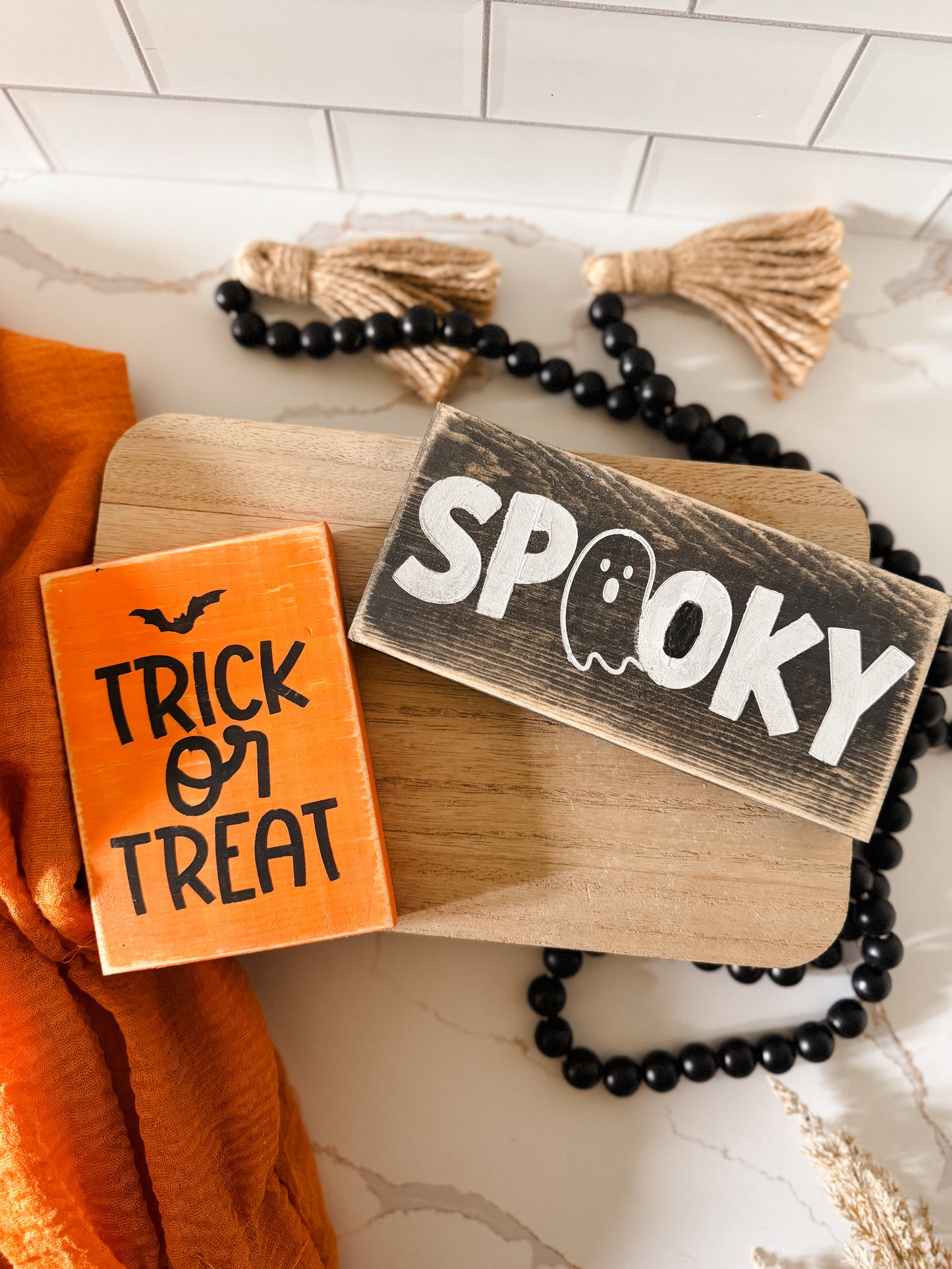 Spooky Ghost Wood Sign