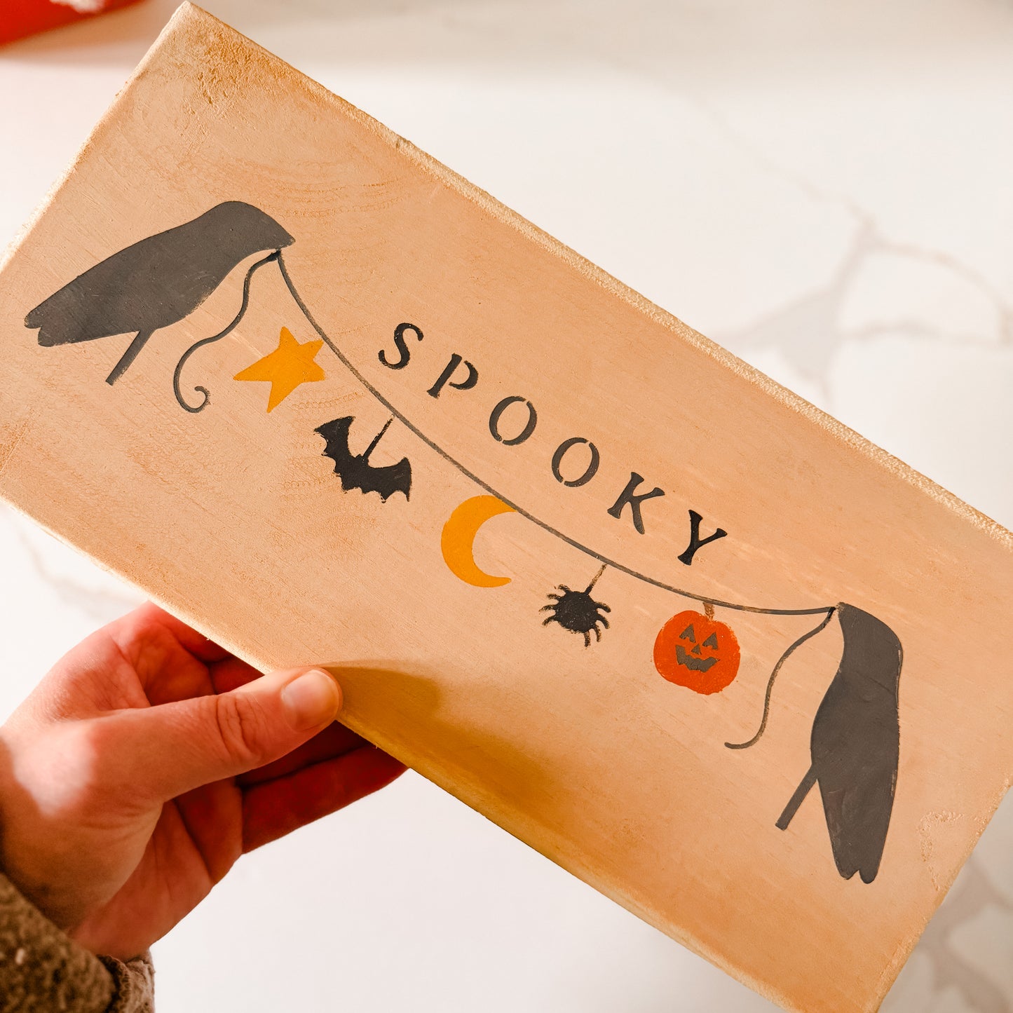 Spooky Crows Wood Sign