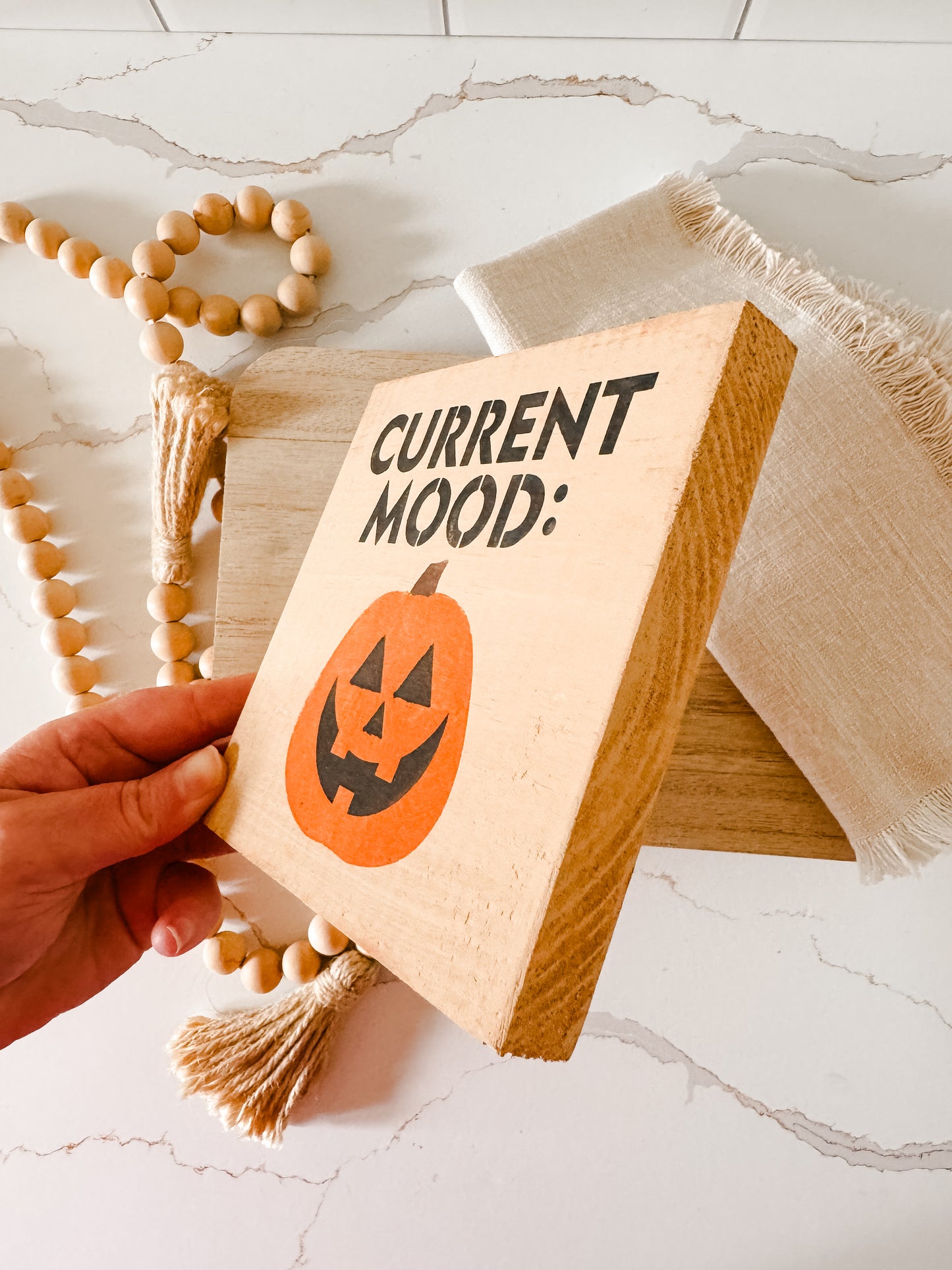 Current Mood Pumpkin Sign