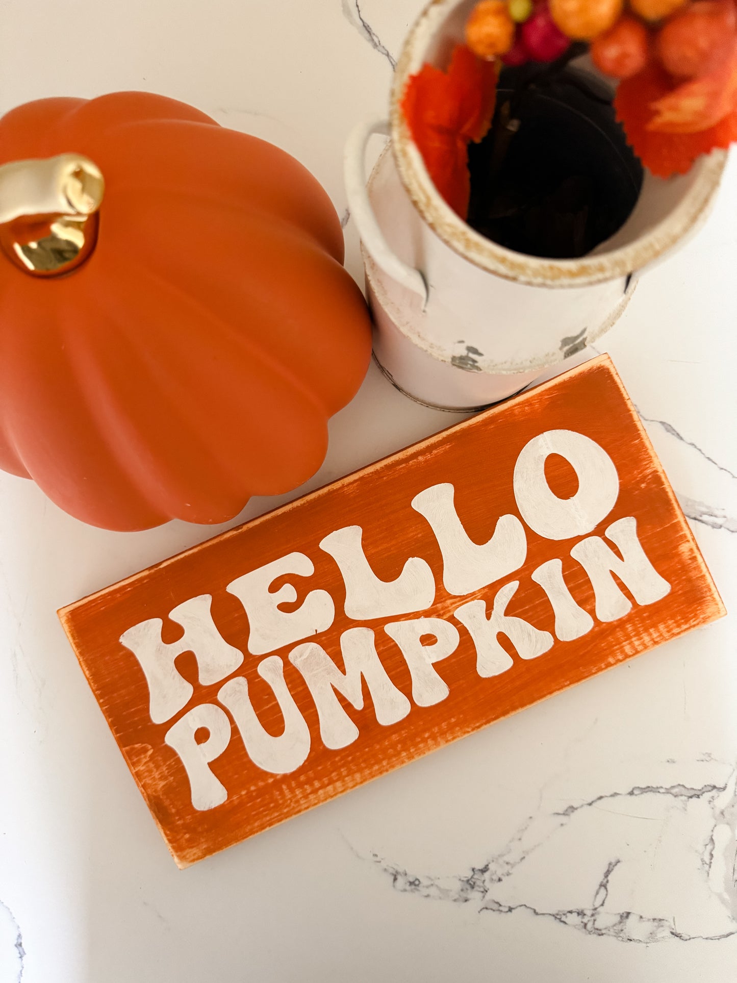 Hello Pumpkin Wood Sign