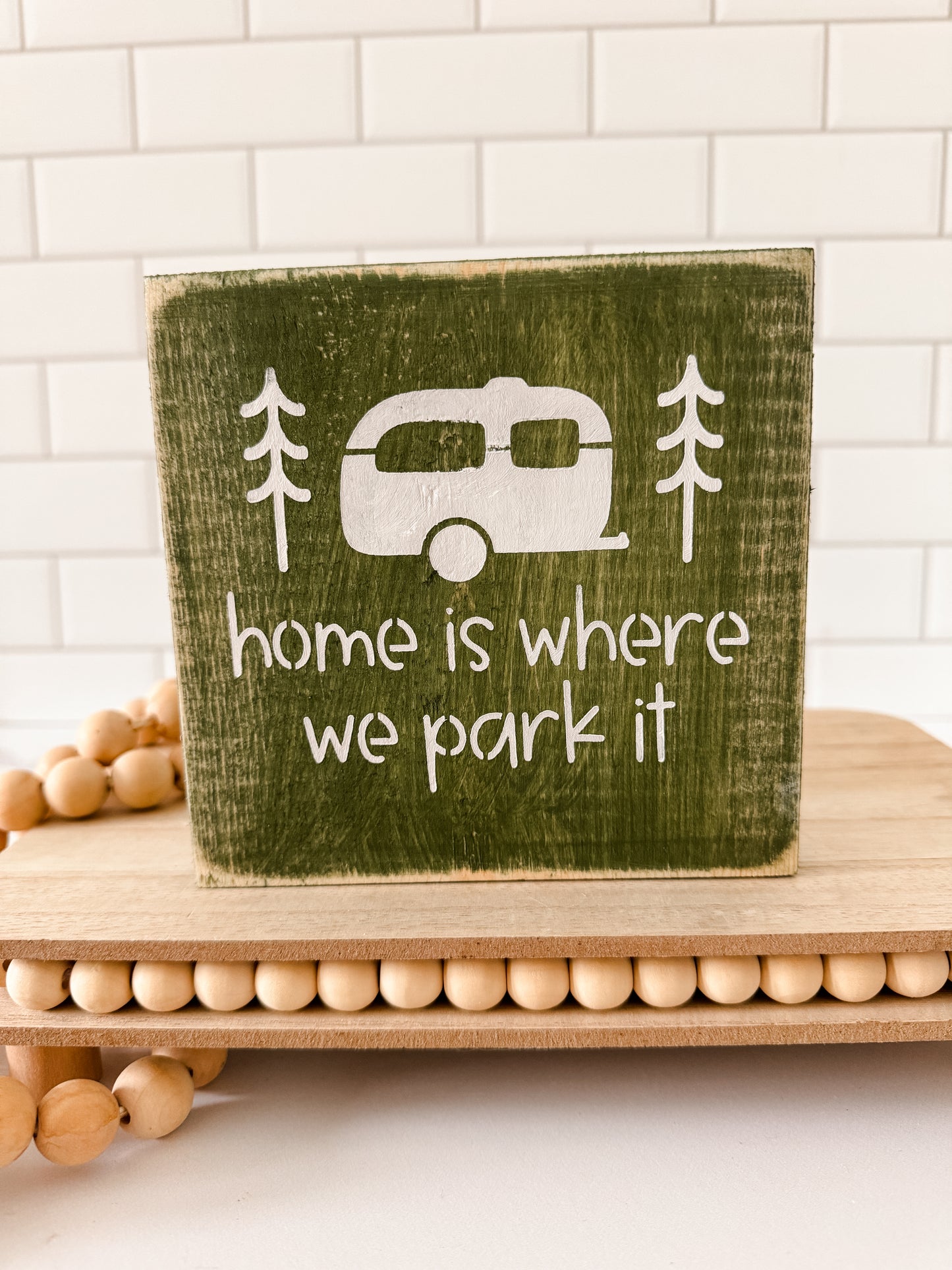 Home Is Where We Park It Wood Sign