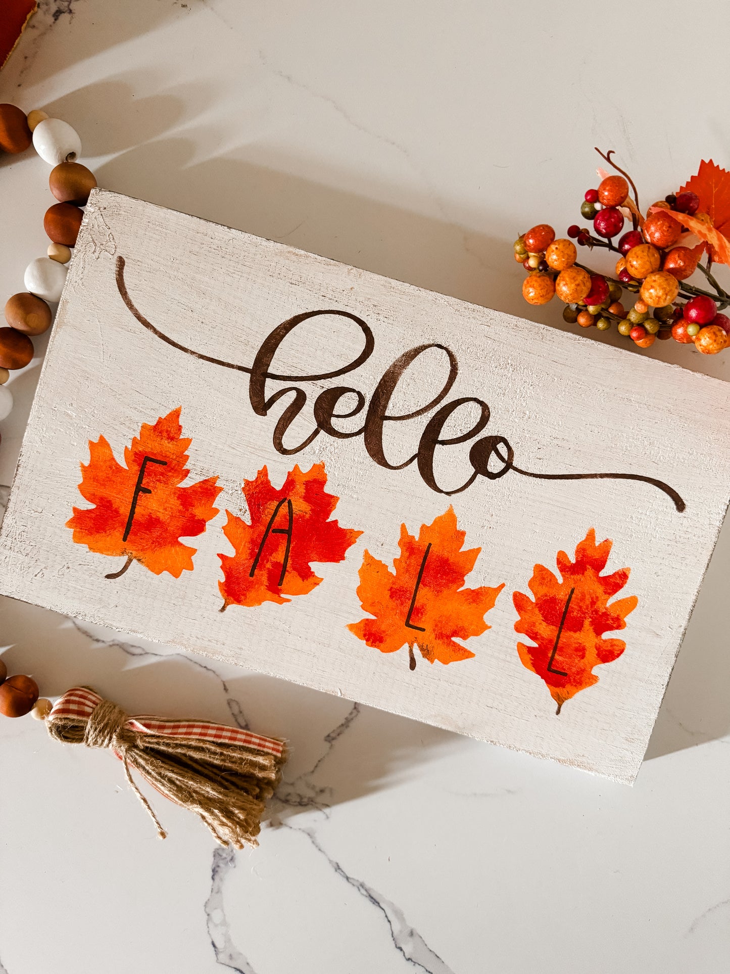 Hello Fall Wood Sign
