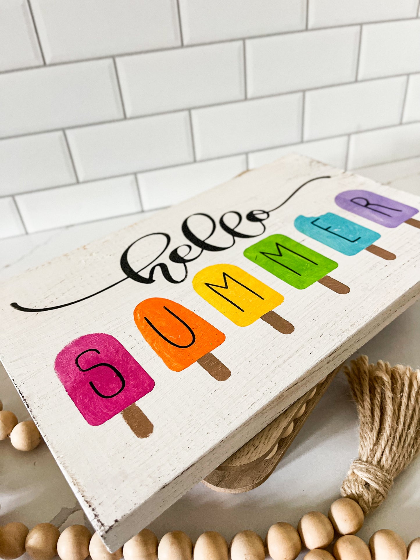 Hello Summer Wood Sign