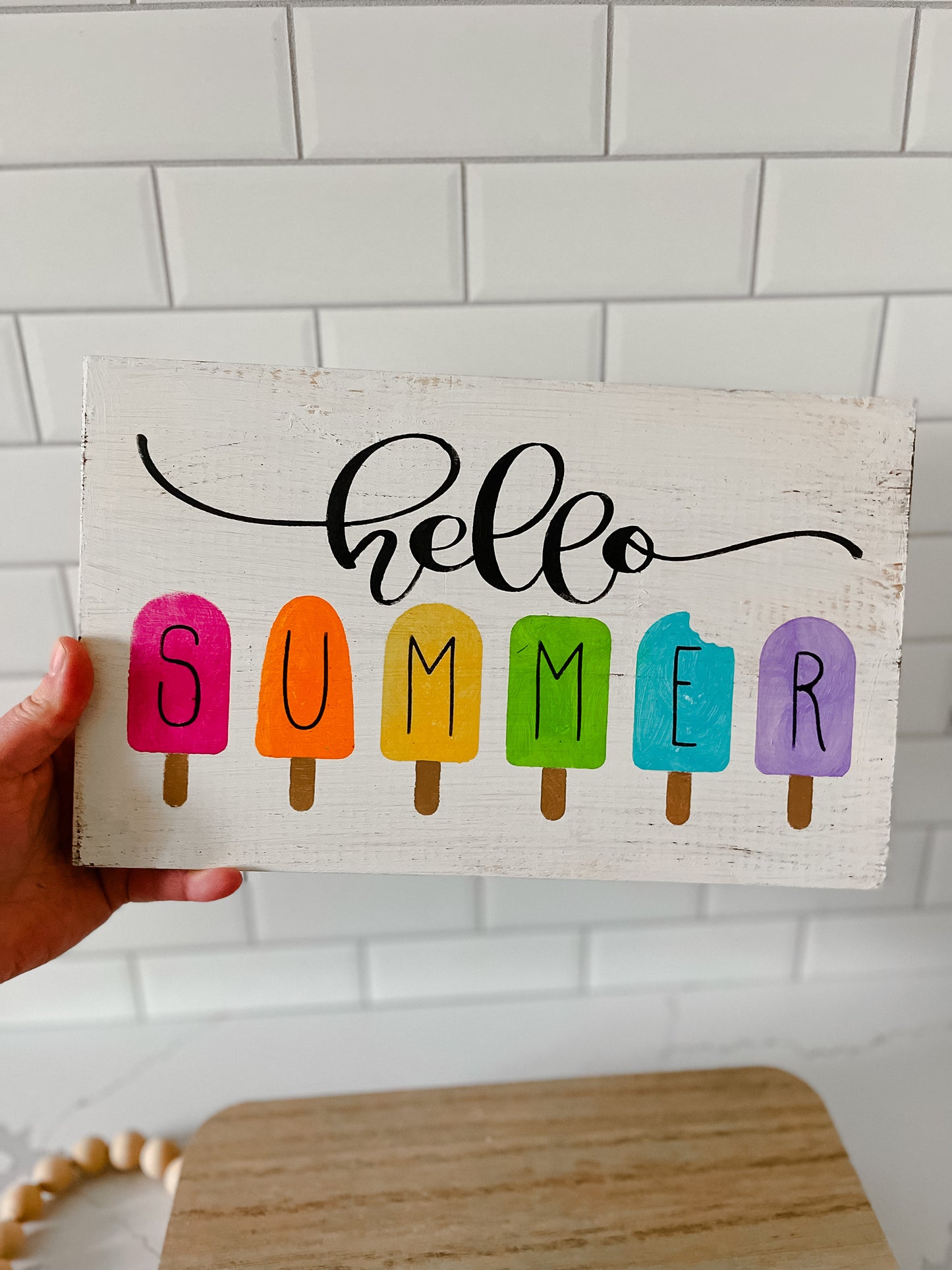 Hello Summer Wood Sign