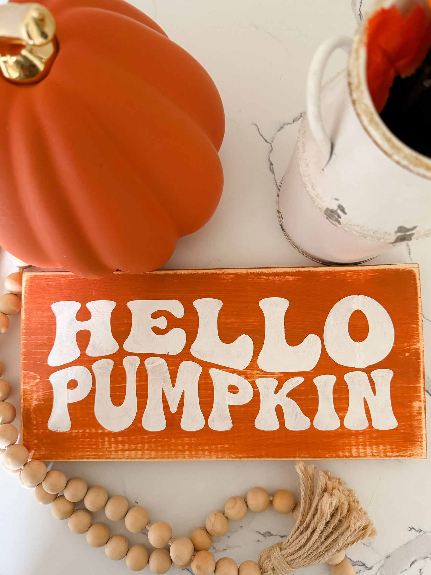 Hello Pumpkin Wood Sign