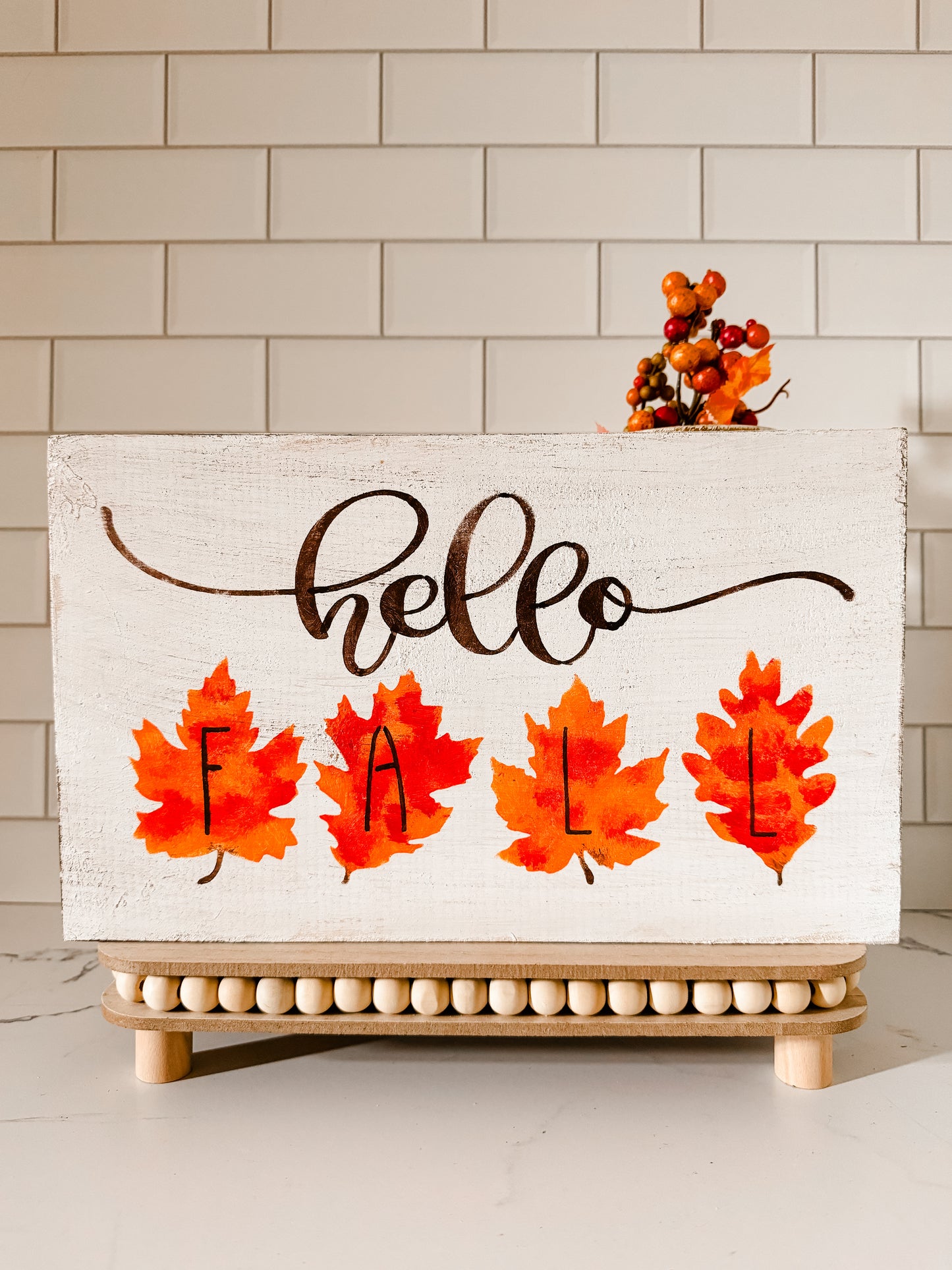 Hello Fall Wood Sign