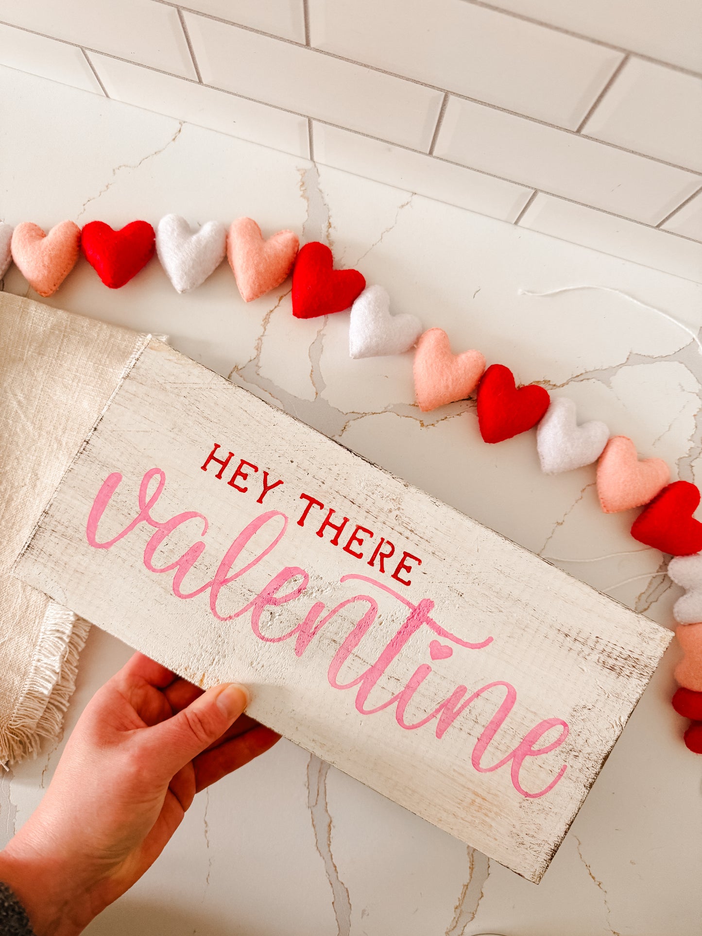 Hey There Valentine Wood Sign
