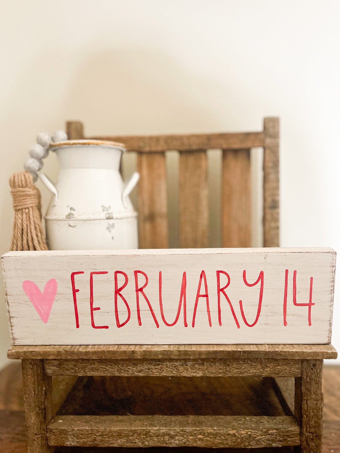 February 14th Wood Sign