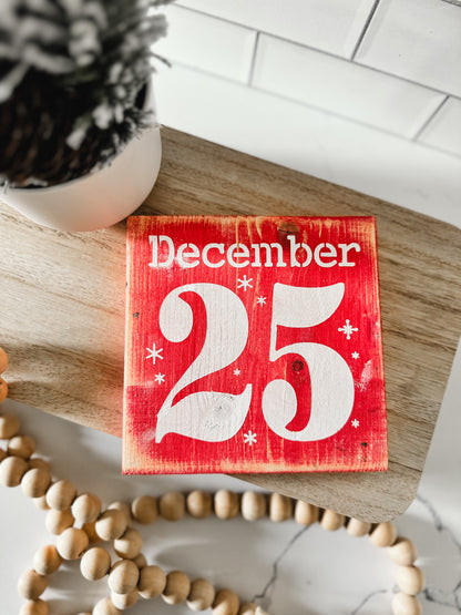 December 25th Wood Sign