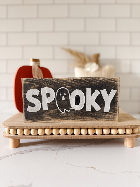 Spooky Ghost Wood Sign
