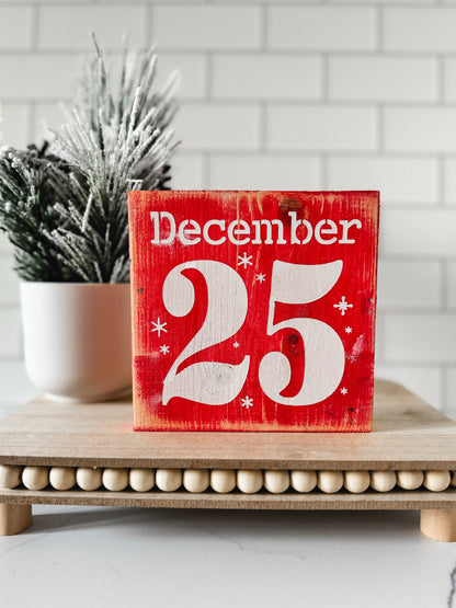 December 25th Wood Sign