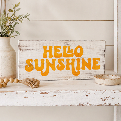 Hello Sunshine Wood Sign