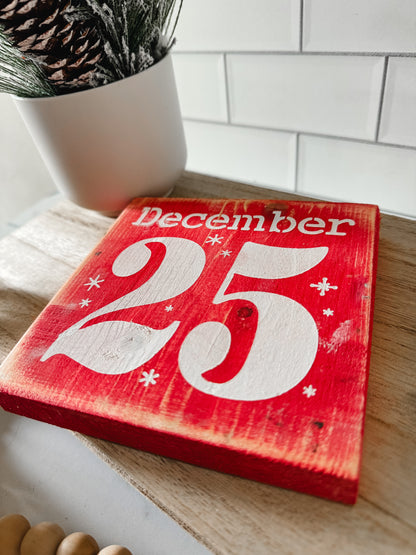 December 25th Wood Sign