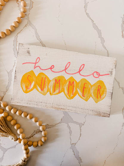 Hello Summer Lemon Sign
