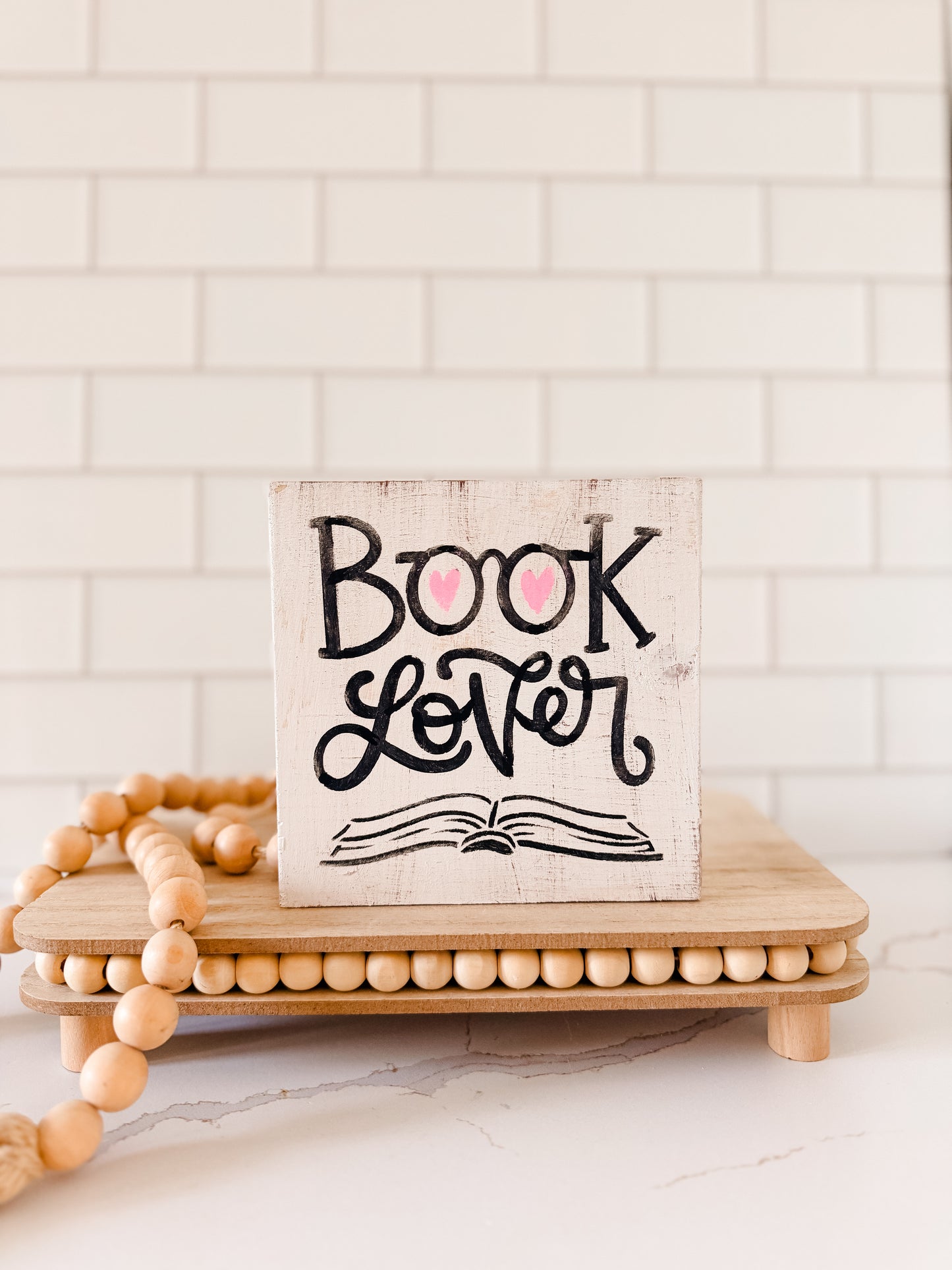 Book Lover Wooden Sign