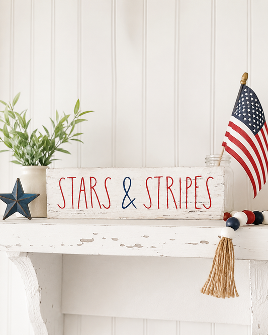 Stars & Stripes Wood Sign
