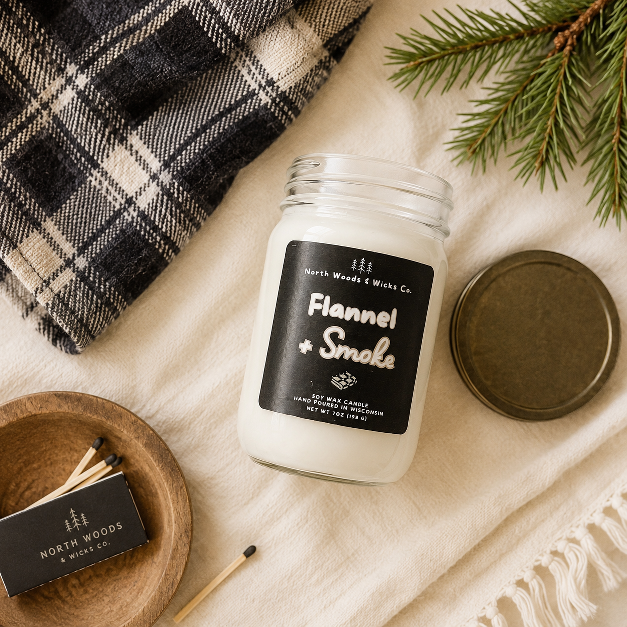Flannel + Smoke Candle