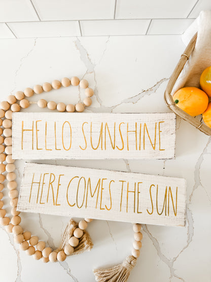 Hello Sunshine Wood Sign