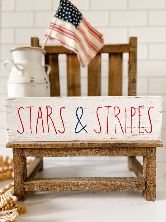 Stars & Stripes Wood Sign