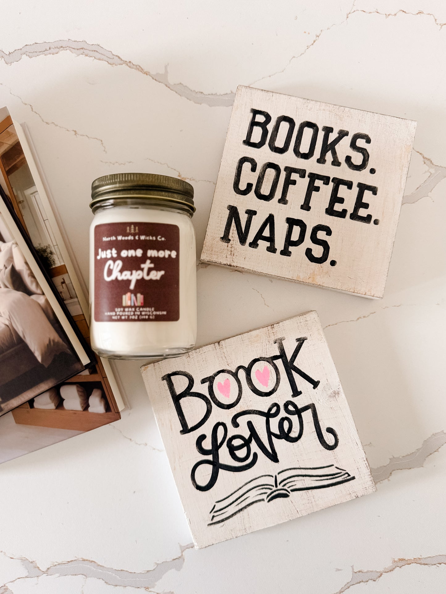 Books, Coffee, Naps Wood Sign