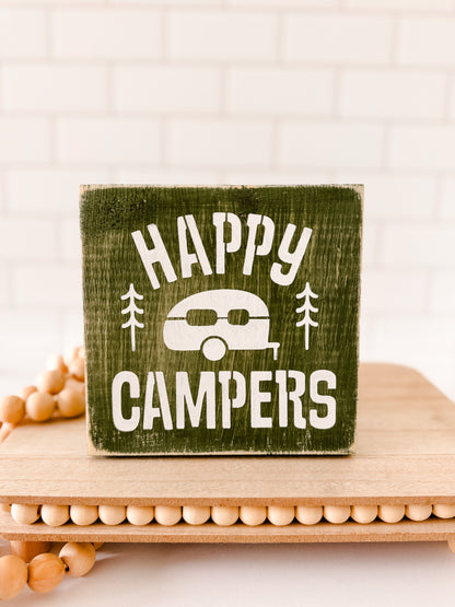 Happy Campers Wood Sign