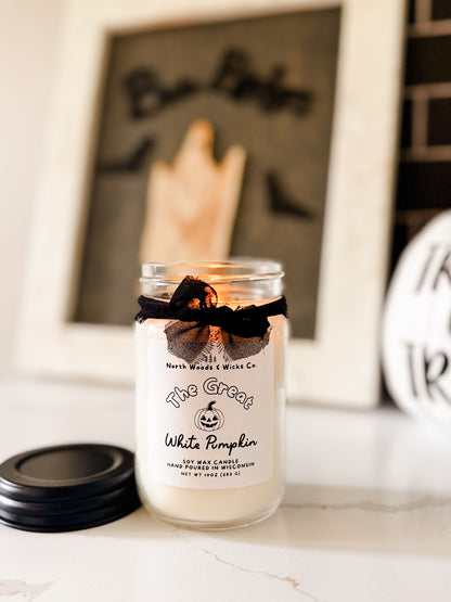 The Great White Pumpkin Mason Jar