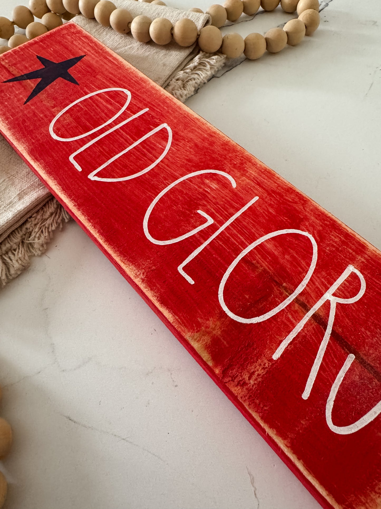 Old Glory Wood Sign