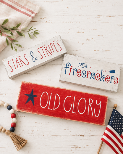 Old Glory Wood Sign