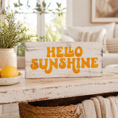 Hello Sunshine Wood Sign