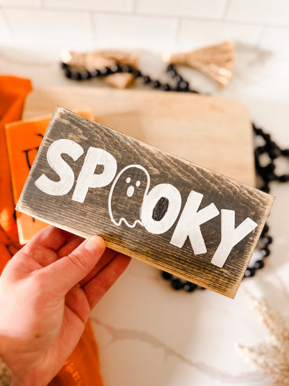Spooky Ghost Wood Sign