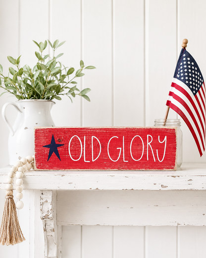 Old Glory Wood Sign