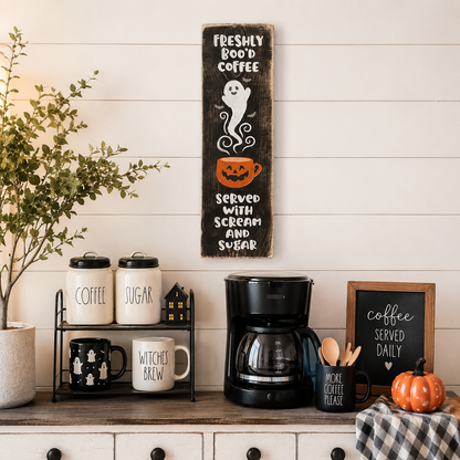 Freshly Boo’d Coffee Wood Sign