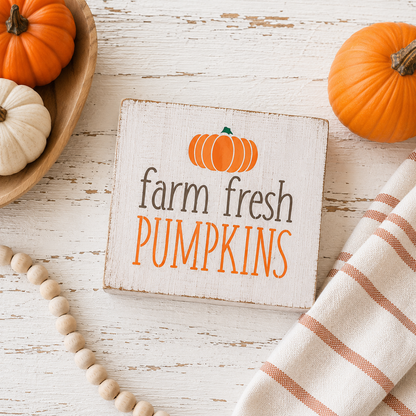 Farm Fresh Pumpkins Wood Sign