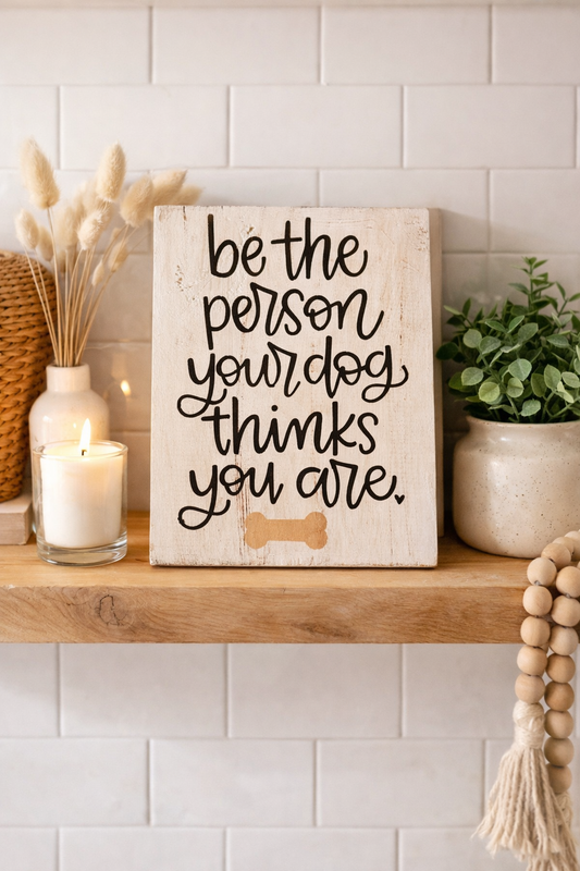 Be the Person Your Dog Thinks You Are Wood Sign