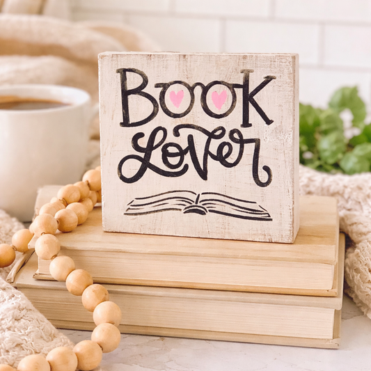 Book Lover Wooden Sign