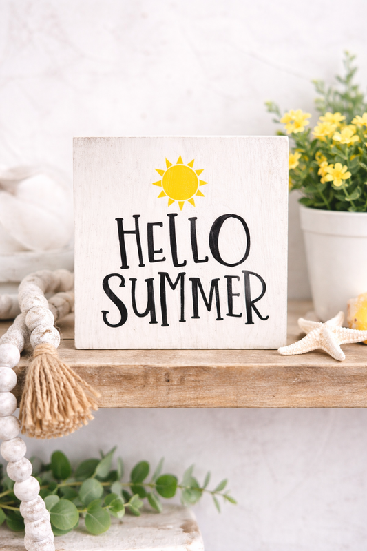 Hello Summer Wood Sign