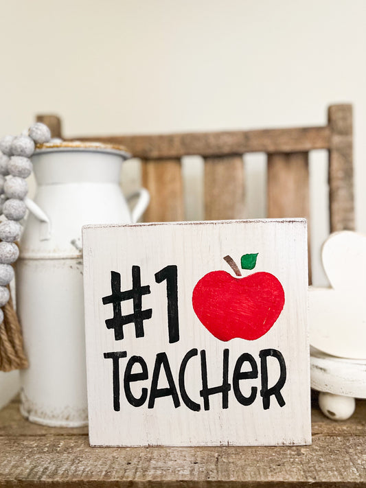 #1 teacher sign