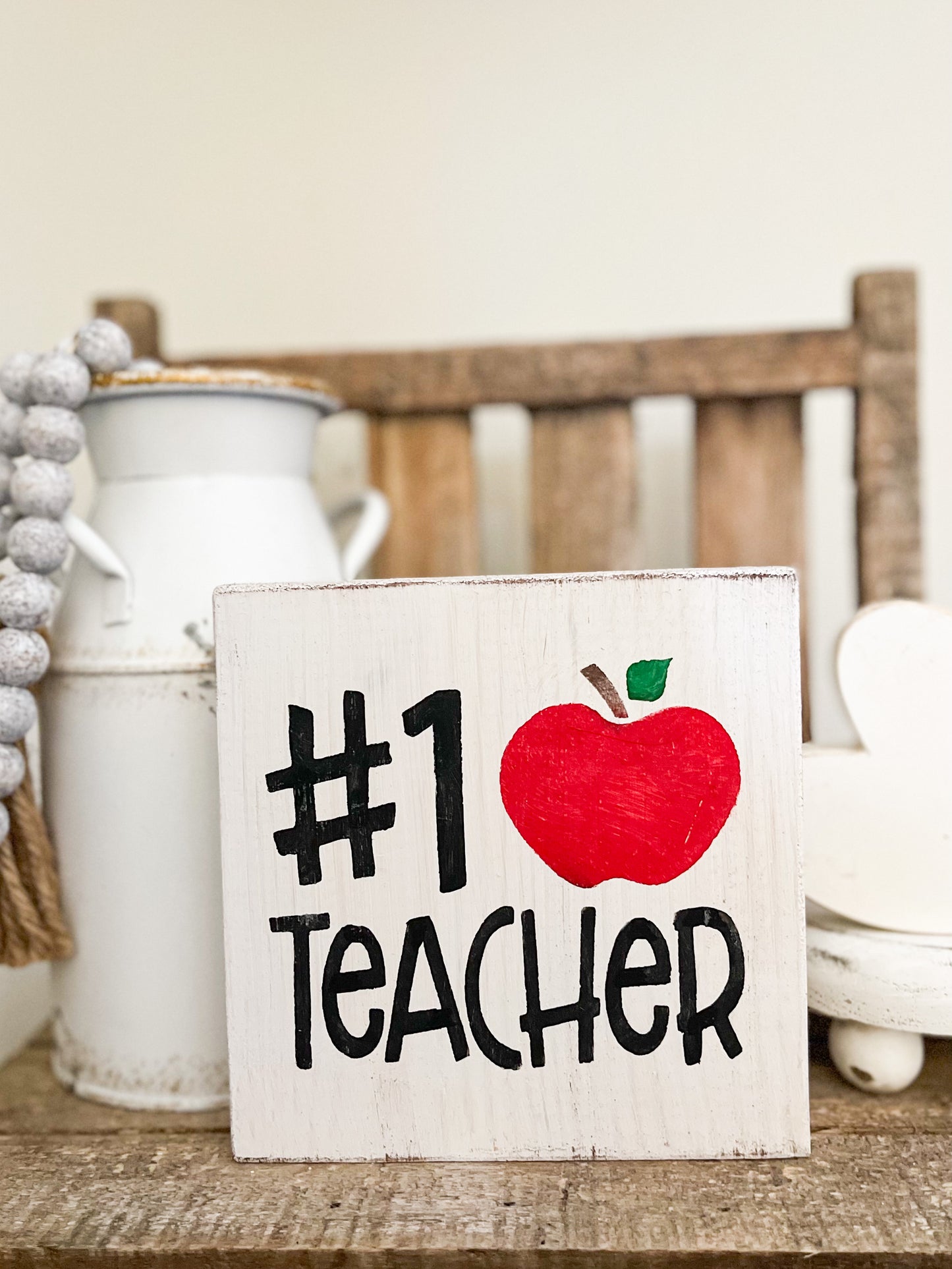 #1 Teacher Wood Sign