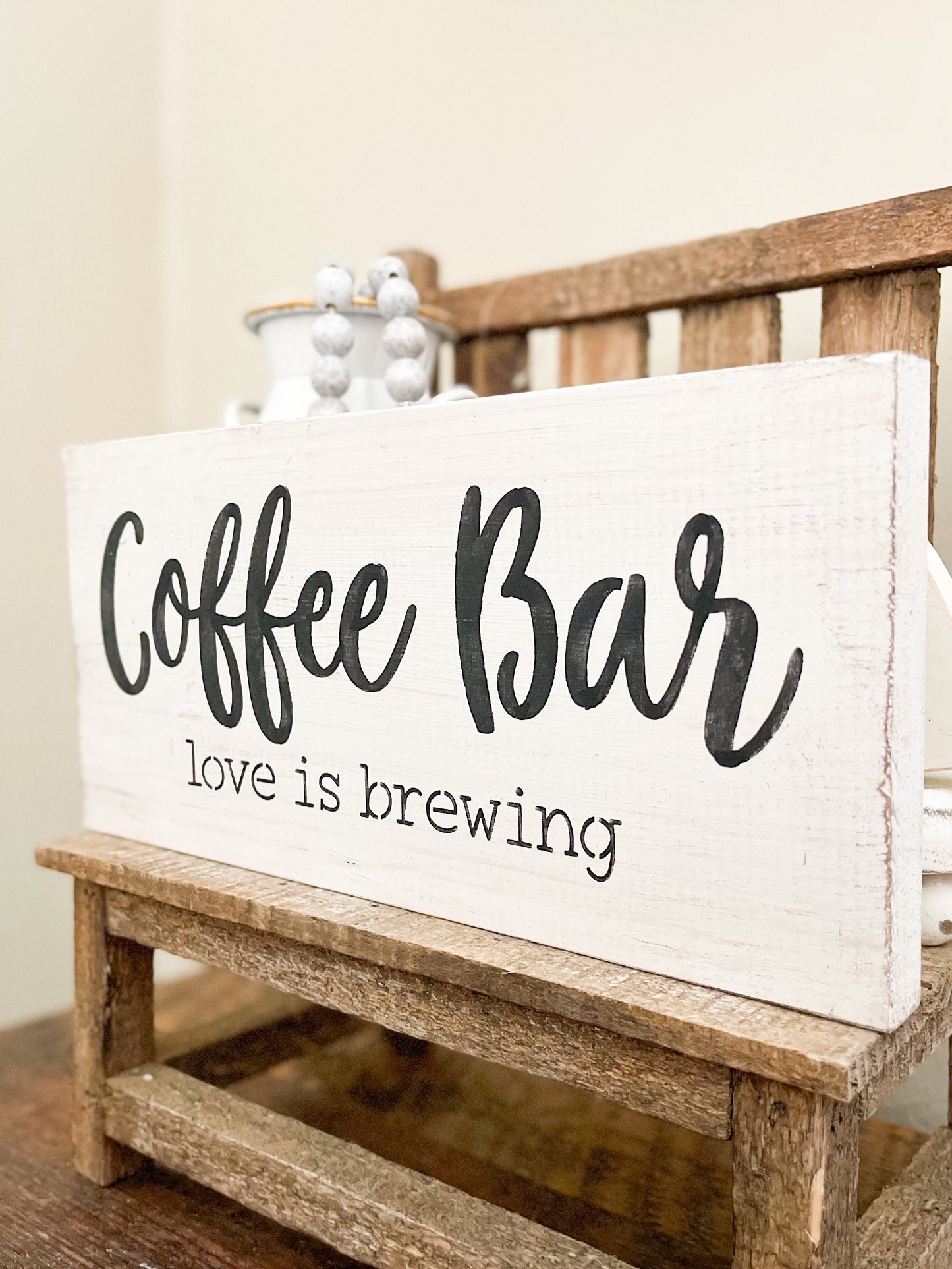 Coffee bar love is brewing sign