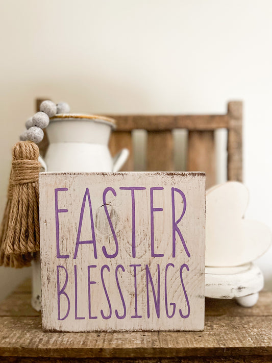 Easter Blessings Wood Sign