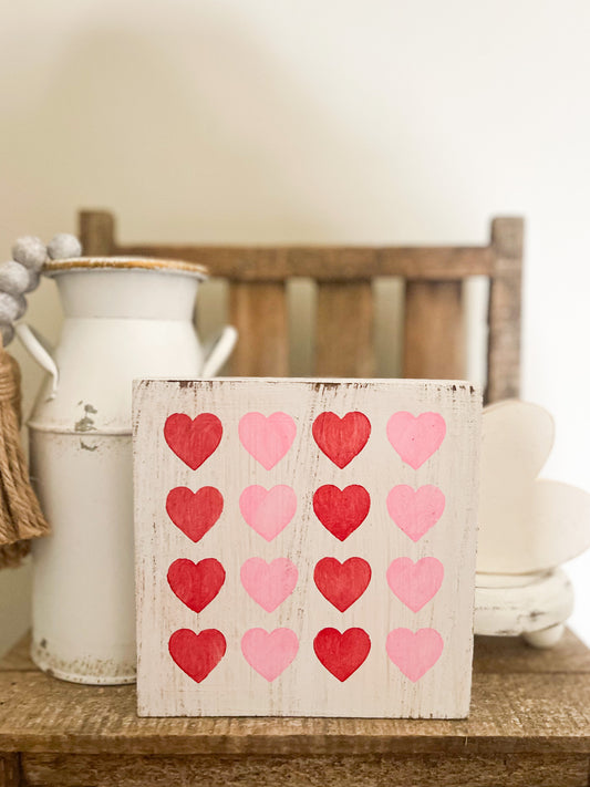 Ombre Heart Wood Sign