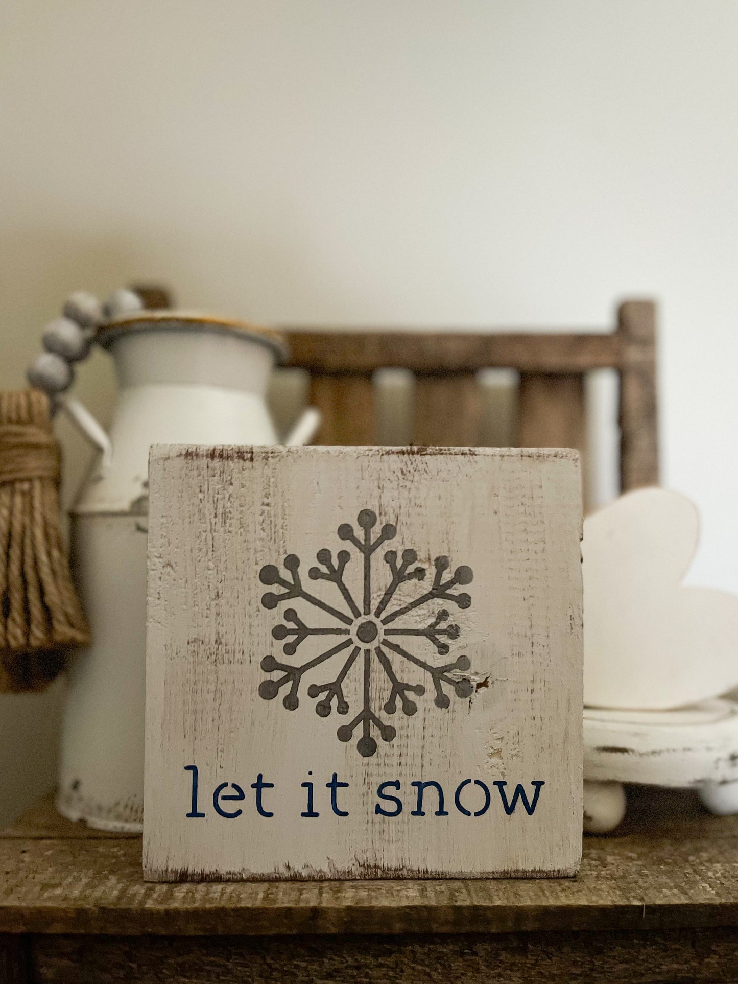 Let It Snow Wood Sign