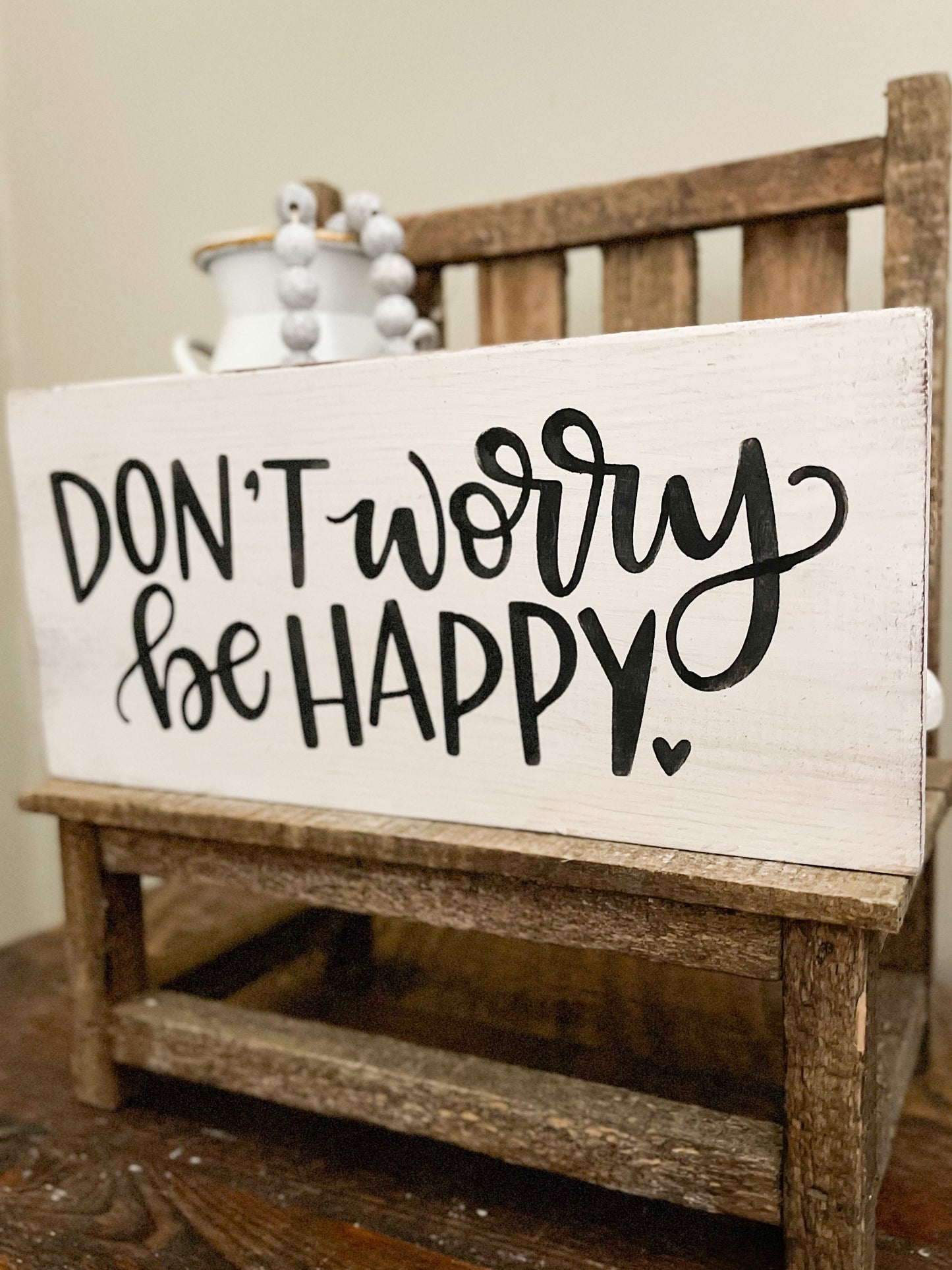 Don't worry be happy wood sign